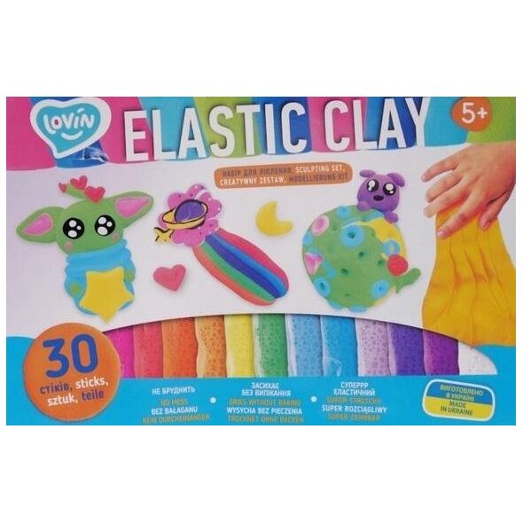 Maksik Ciastolina Zestaw Elastic Clay 30 sztuk TM Lovin 70141 14222771 4820199477645