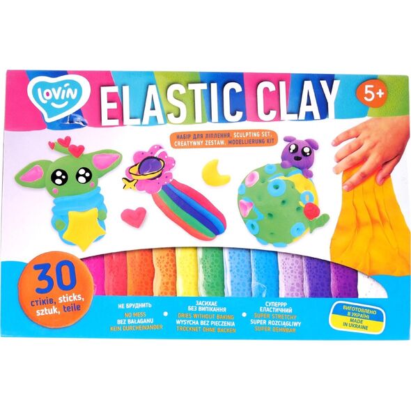 Maksik Ciastolina Zestaw Elastic Clay 30 sztuk TM Lovin 70141 14222771 4820199477645