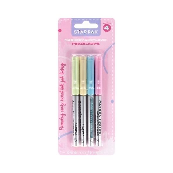 Starpak MARKER AKRYL PEDZEL 4KOL PASTEL B/C 12/144 14222997 5905523679595