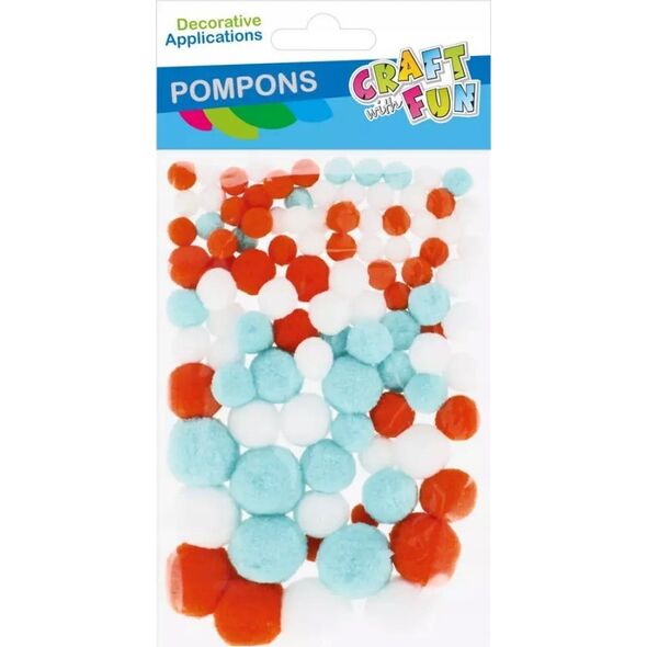 Craft with Fun OZDOBA DEK POMPON 100SZT/3KOL MIX CF PBH 12/144 14223005 5905523635966