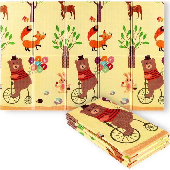 NILS Fun MD05 MATA DZIECIĘCA SKŁADANA FOREST 190x150CM NILS FUN 14223280 5907695503982