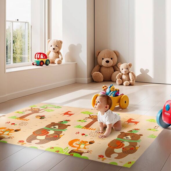 NILS Fun MD05 MATA DZIECIĘCA SKŁADANA FOREST 190x150CM NILS FUN 14223280 5907695503982
