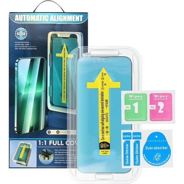 OEM 5D Full Glue Tempered Glass - do iPhone 15 Pro czarny + aplikator 14242734 5903396250101