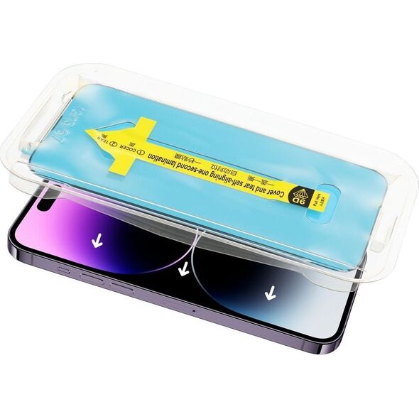 OEM 5D Full Glue Tempered Glass - do iPhone 15 Pro czarny + aplikator 14242734 5903396250101
