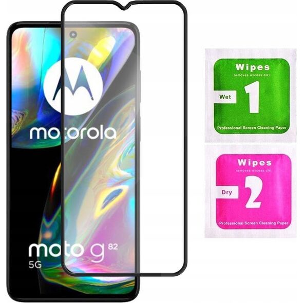 OEM 5D Full Glue Ceramic Glass - do Motorola G52 / G71s / G72 / G82 czarny 14242868 5903396260001