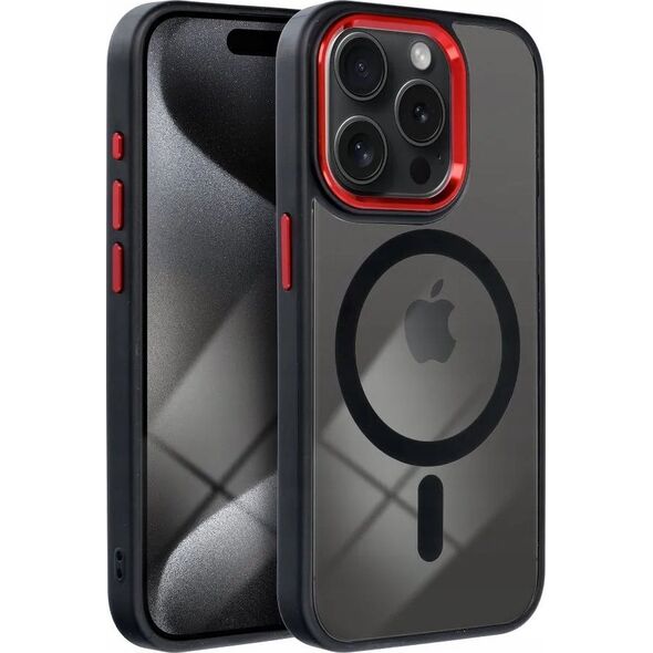 OEM Futerał COLOR EDGE MAG COVER kompatybilny z MagSafe do IPHONE 16 czarno czerwony 14243373 5903396310195
