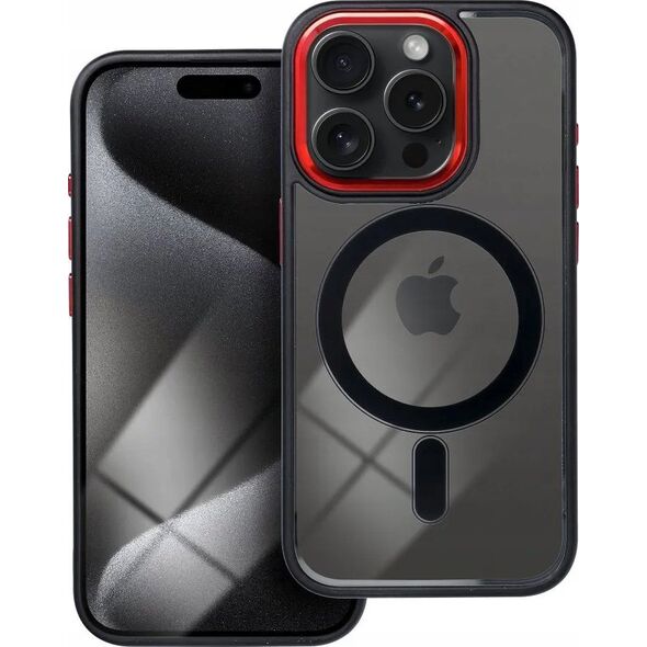 OEM Futerał COLOR EDGE MAG COVER kompatybilny z MagSafe do IPHONE 16 czarno czerwony 14243373 5903396310195