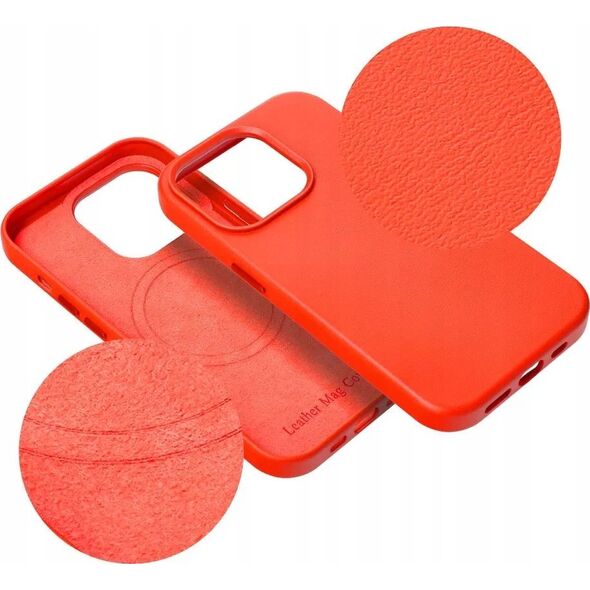 OEM Futerał LEATHER MAG COVER kompatybilny z MagSafe do IPHONE 16 Plus czerwony 14243419 5903396310539