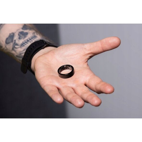 Smartwatch OEM Smart Ring R11M- inteligentny pierścień ze stali ze stacją ładującą rozmiar 8 (18,1mm) czarny 14243662 5903396322839