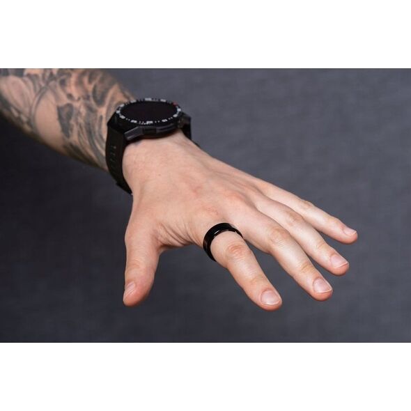 Smartwatch OEM Smart Ring R11M- inteligentny pierścień ze stali ze stacją ładującą rozmiar 10 (19,8mm) czarny 14243667 5903396322853