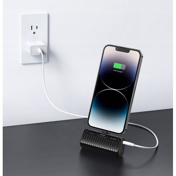 Powerbank Veger VEGER powerbank 5000 mAh z wbudowanym złączem Lightning PlugOn PD QC3.0 2,4A 20W W0558P czarny 14243829 6970453556826