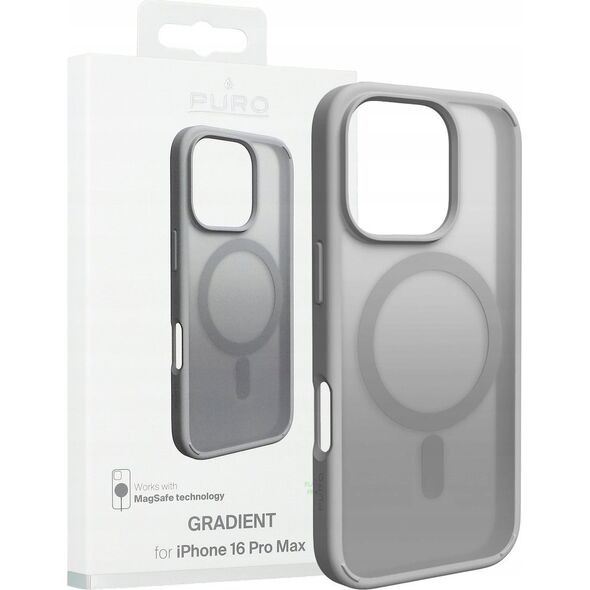 Puro Etui silikonowe Puro Gradient MagSafe do iPhone 16 Pro Max - srebrne 14244326 8018417485367