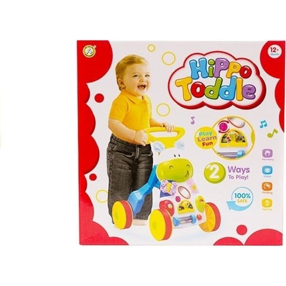 LeanToys Wesoły Pchacz Hipopotam z Lusterkiem Gumowe Koła 14250443 5905884456934