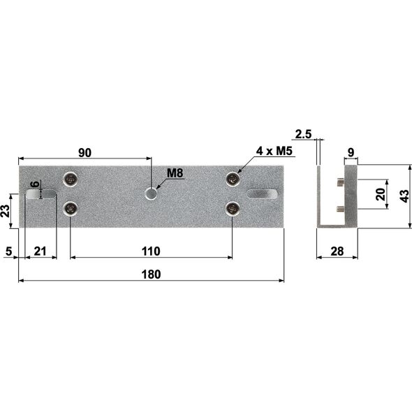 Dahua Technology UCHWYT TYPU U ASF280U-V1 DAHUA 14252528 5902887092916