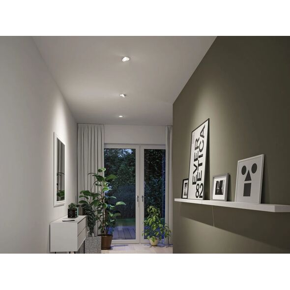 Paulmann Oprawa do wbudowania ANMUS LED DIM 5W 700lm 105mm 2700K-6500K IP20 230V biały / aluminium 14253336 4000870922538