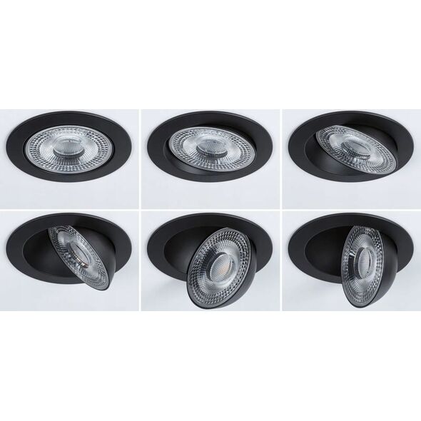 Paulmann Oprawa do wbudowania ANMUS LED DIM 5W 700lm 105mm 2700K-6500K IP20 230V czarny / aluminium 14253338 4000870922576