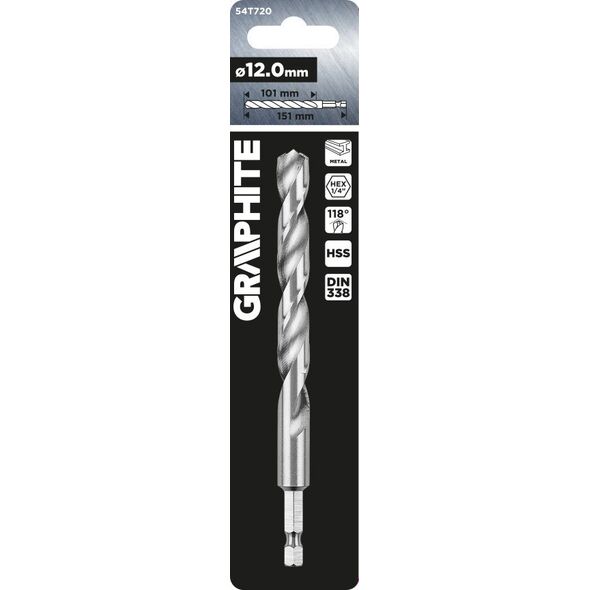 Wiertło Graphite Wiertło do metalu Hex 12.0 mm 14254172 5902062088154