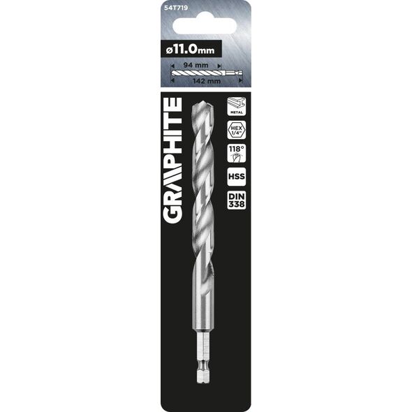 Wiertło Graphite Wiertło do metalu Hex 11.0 mm 14254174 5902062088147