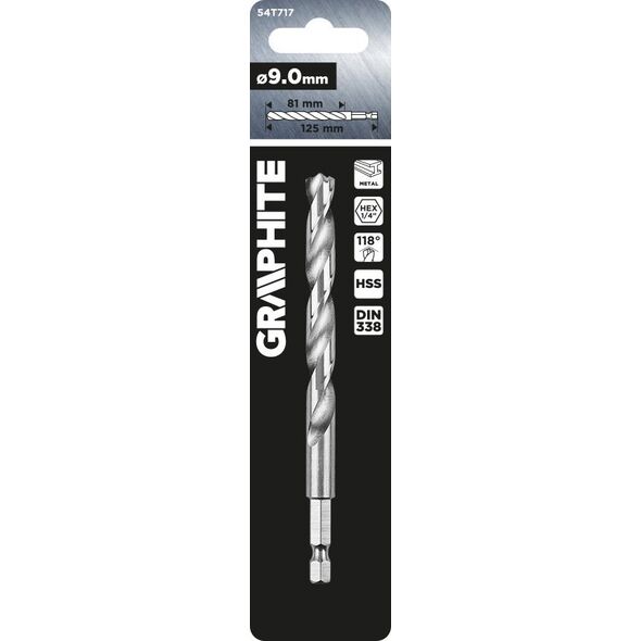 Wiertło Graphite Wiertło do metalu Hex 9.0 mm 14254205 5902062087157