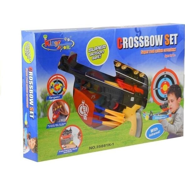 LeanToys Duża Kusza Sportowa Dla Dzieci z Tarczą Kołczan 3 Strzały 5 El. LEAN Toys 14255147 5905323216525