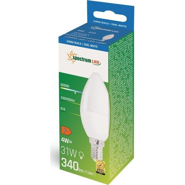 Wojnarowscy Żarówka LED Świecowa E-27 230V 4W CW 14265269 5904433129312