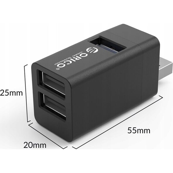 HUB USB Orico Orico Hub USB 5Gbps mini 3xUSB-A aluminium 14265371 6954301192282