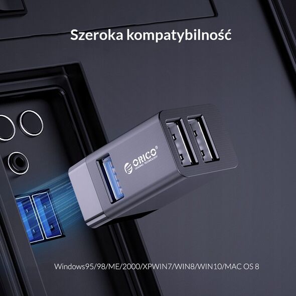 HUB USB Orico Orico Hub USB 5Gbps mini 3xUSB-A aluminium 14265371 6954301192282