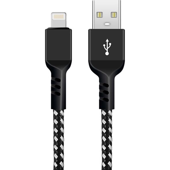 Kabel USB Maclean Kabel do iPhone Maclean, do iPhone, Wspierający Fast Charge 2.4A, Przesył danych, 5V/2.4A, Czarny, Dł.2m, MCE481 14265648 5902211124481