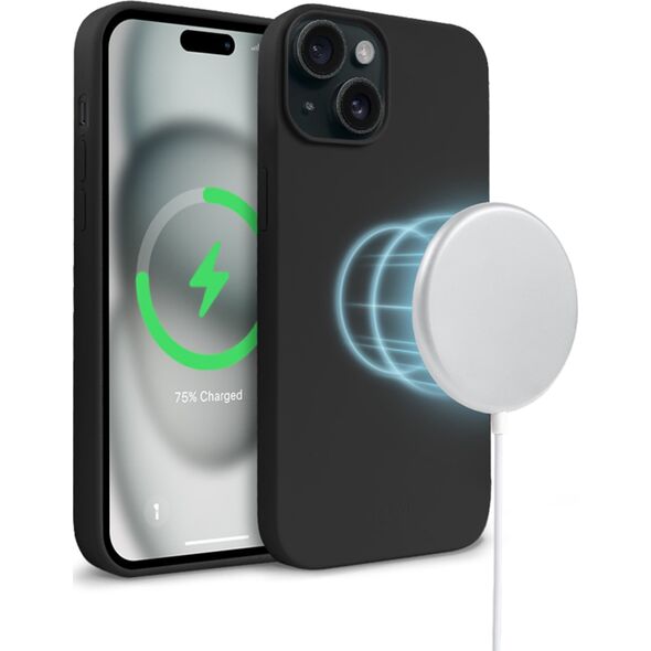 Crong Crong Color Cover Magnetic - Etui iPhone 15 Plus MagSafe (czarny) 14265867 5904310704458