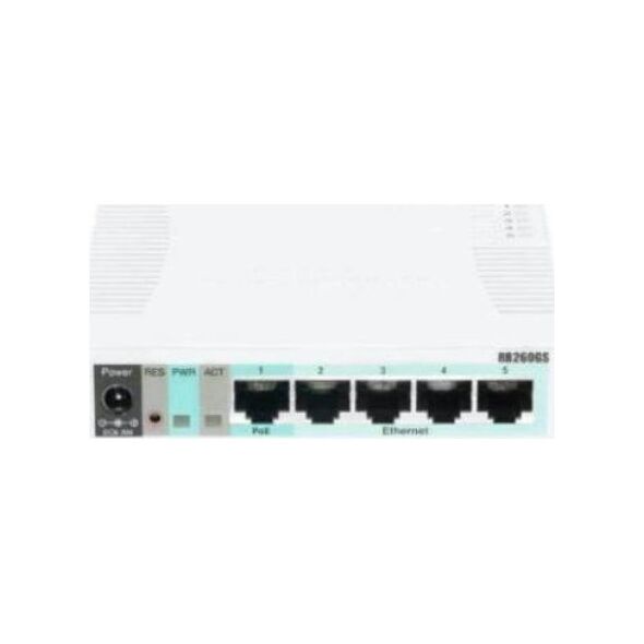 Switch MikroTik Mikrotik RB260GS Gigabit Ethernet (10/100/1000) Obsługa PoE Biały 14265954 5706998097408