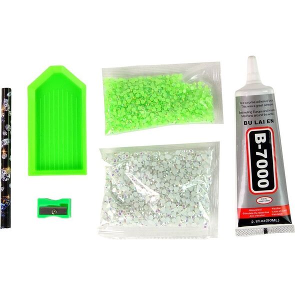 LeanToys Zestaw Jednorożec DIY Diamenty Kryształki Zielony 14266212 5905323212381