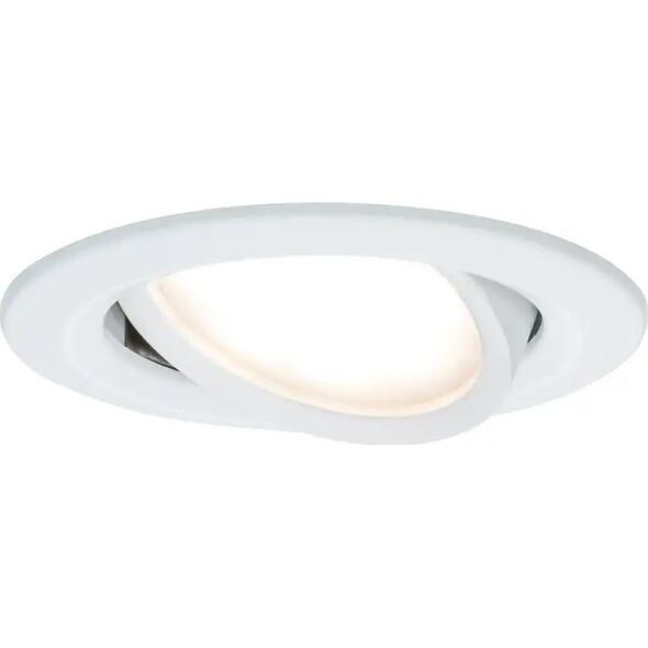 Paulmann Oprawa do wbudowania NOVA COIN LED DIM wychylna 6W 470lm 84mm 2700K IP23 230V biały mat 14268119 4000870934845