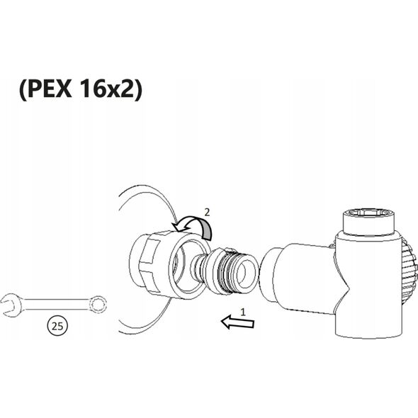Varioterm Złączka zaciskowa PEX 16/2 x M22/1.5 biały bł. (do zaworów INTEGRA, VISION) 14268272 5902249821574