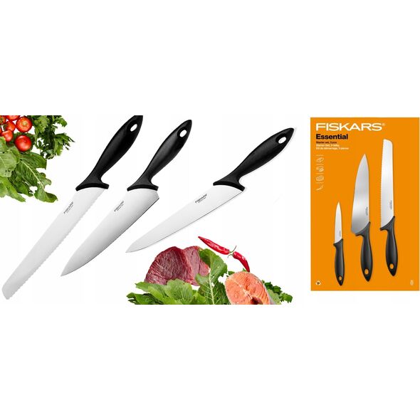 Fiskars FISKARS ZESTAW 3 NOŻY ESSENTIAL 14268580 6424002015628