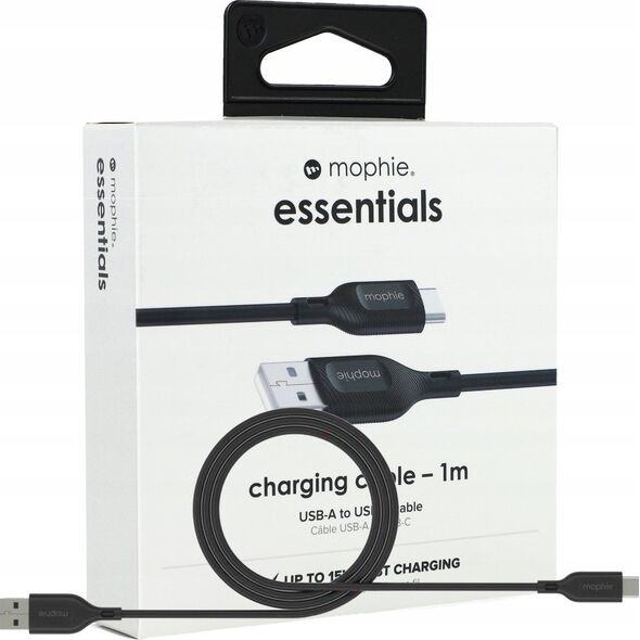 Kabel USB Mophie Kabel Mophie Essentials USB-A / USB-C 1m black 14270987 840056185739