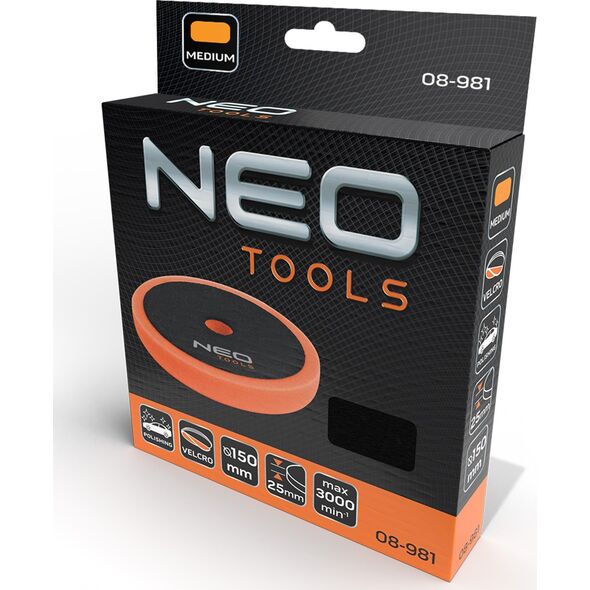 Neo Pad polerski 150 x 150 mm x 25 mm, gąbka średnia 14286593 5907558495188