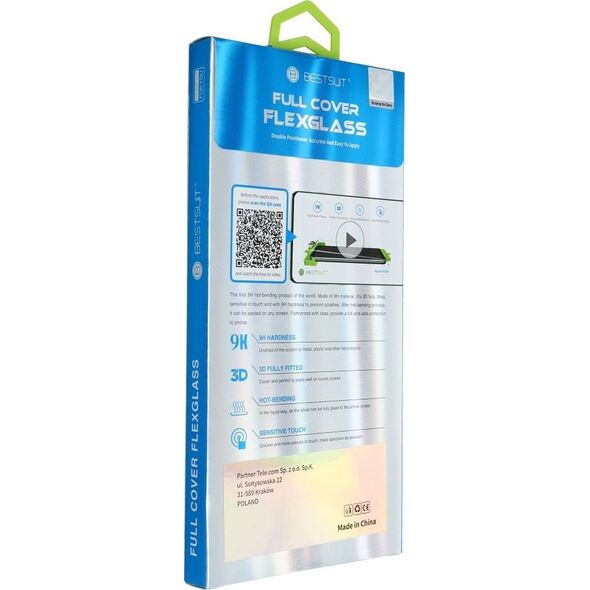 Bestsuit Szkło hybrydowe Bestsuit Flexible 5D Full Glue do Samsung Galaxy S23 czarny (Hot Bending) - działający czytnik 14294955 5903396197932