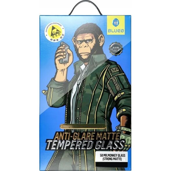 Blueo Szkło Hartowane 5D Mr. Monkey Glass - Apple iPhone 14 Pro Max czarny (Strong Matte) 14295027 5903396252204