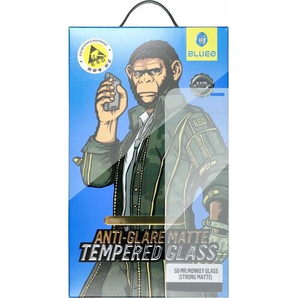 Blueo Szkło Hartowane 5D Mr. Monkey Glass - Apple iPhone 14 Pro Max czarny (Strong Matte) 14295027 5903396252204