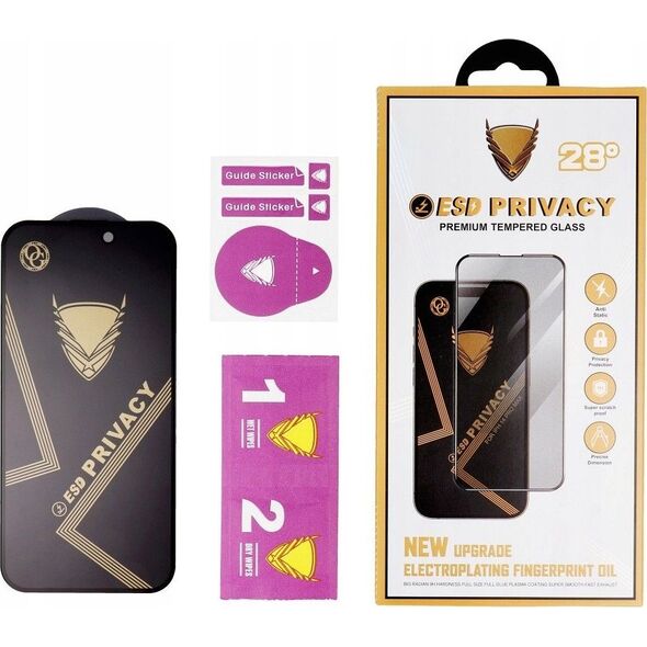 OG Szkło Hartowane OG Premium Privacy Glass - do Iphone 15 czarny 14295190 5903396294587