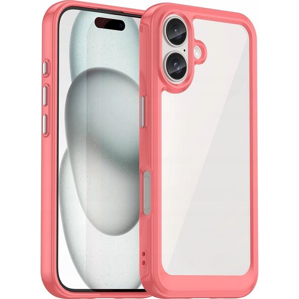Hurtel Etui Outer Space Case z żelową ramką do iPhone 16 - czerwone 14295436 5907769364976