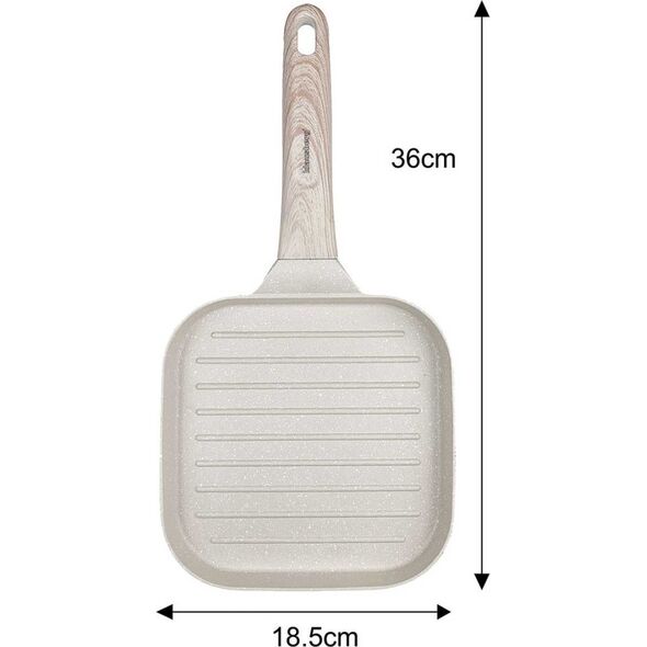 Patelnia Klausberg PATELNIA GRILLOWA 18 X 18CM MARMURKOWA KLAUSBERG KB-7812 BEŻOWA 14392961 5908287278127