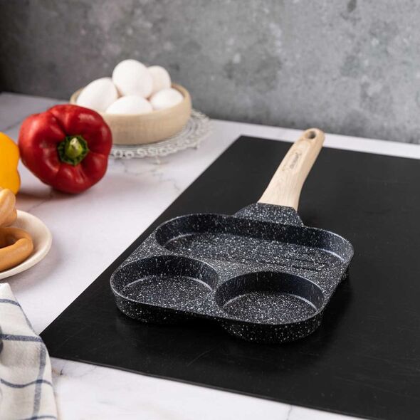 Patelnia Klausberg PATELNIA MARMURKOWA 3 W 1 DO JAJEK NALEŚNIKÓW PLACKÓW GRILL KLAUSBERG KB-7816 CZARNA 14393034 5908287278165