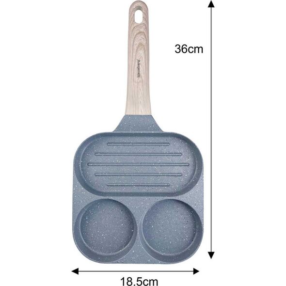 Patelnia Klausberg PATELNIA MARMURKOWA 3 W 1 DO JAJEK NALEŚNIKÓW PLACKÓW GRILL KLAUSBERG KB-7817 SZARA 14393067 5908287278172