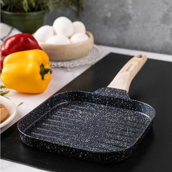 Patelnia Klausberg PATELNIA GRILLOWA 18 X 18CM MARMURKOWA KLAUSBERG KB-7810 CZARNA 14393075 5908287278103
