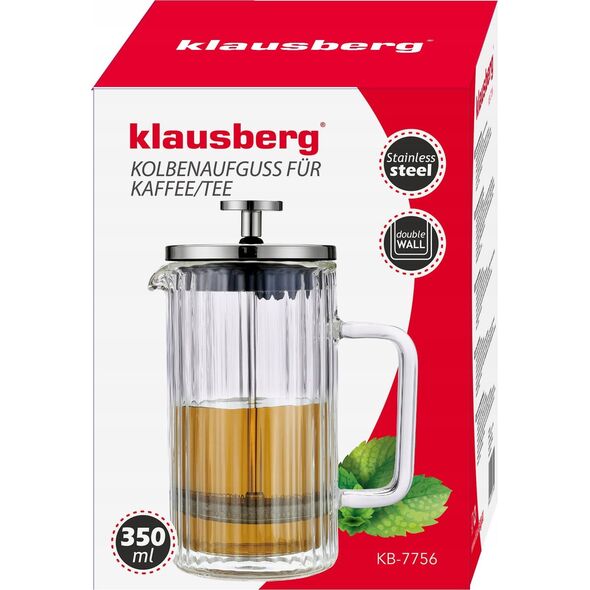 Klausberg ZAPARZACZ TŁOKOWY DO KAWY/HERBATY TERMICZNY 350ml KLAUSBERG KB-7756 14399719 5908287277564