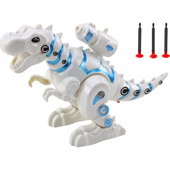 LeanToys Robot Dinozaur Z Wyrzutnią Strzałek Światła Dźwięki Biały