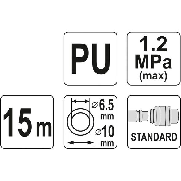 Yato Wąż pneumatyczny spiralny 6,5mm 15m (YT-24206)