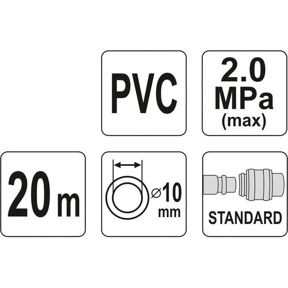 Yato Wąż pneumatyczny w rolce 10mm 20m (YT-24225) 3318469 5906083242250