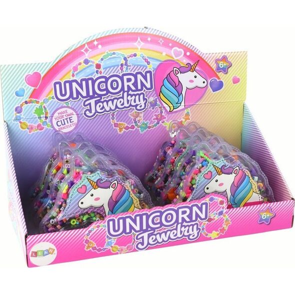 LeanToys Zestaw do Tworzenia Bransoletek Koraliki Zawieszki Biżuteria Jednorożec
